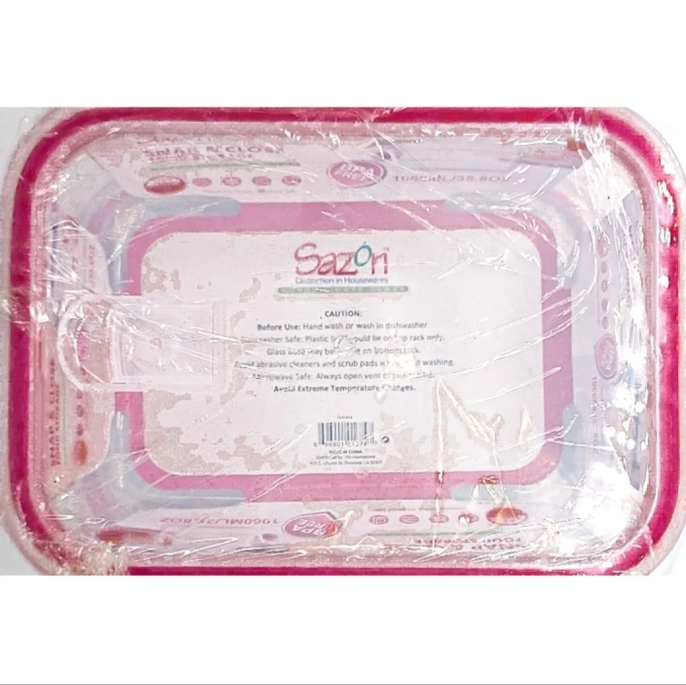 New Set of Two (2) Snapware Total Solution Borosilicate Glass Food Containers